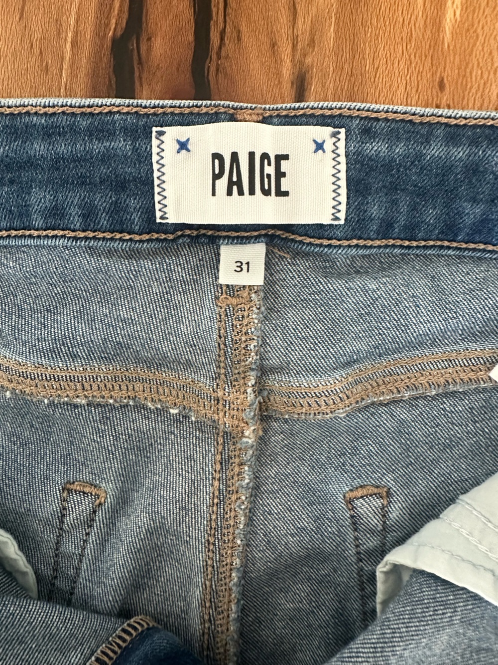 PAIGE Hoxton Ankle Ragged Frayed Hem Skinny Jeans Medium Wash Women's | Size 31 - Picture 5 of 15
